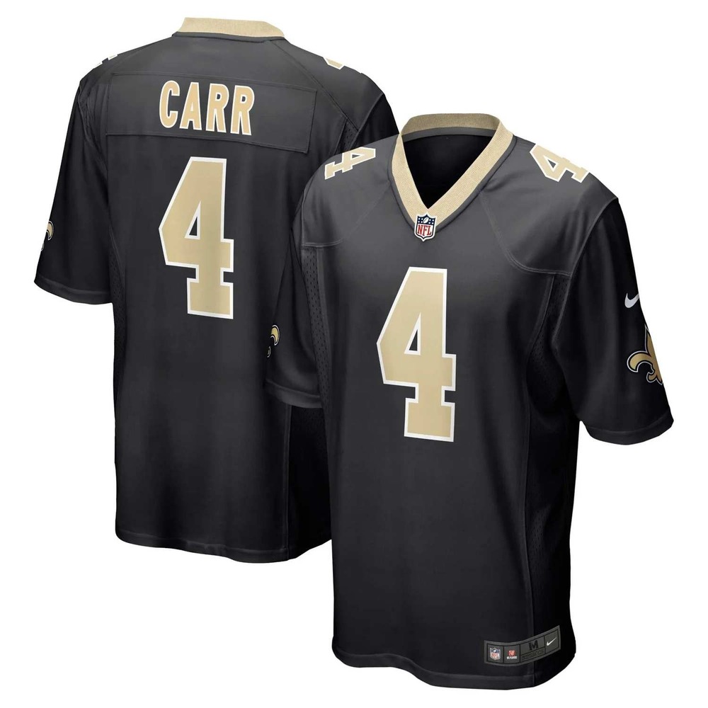Nike New Orleans Saints Derek Carr 4 NFL Jersey Black Men's XXL 2XL Football NWT